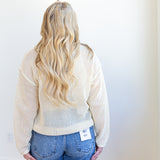 American Vintage Knit Sweater Top - Cream-230 Sweaters/Cardis-JODIFL-July & June Women's Fashion Boutique Located in San Antonio, Texas