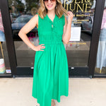 A Day To Remember Midi Dress - Kelly Green-500 Midi-PINCH-July & June Women's Fashion Boutique Located in San Antonio, Texas