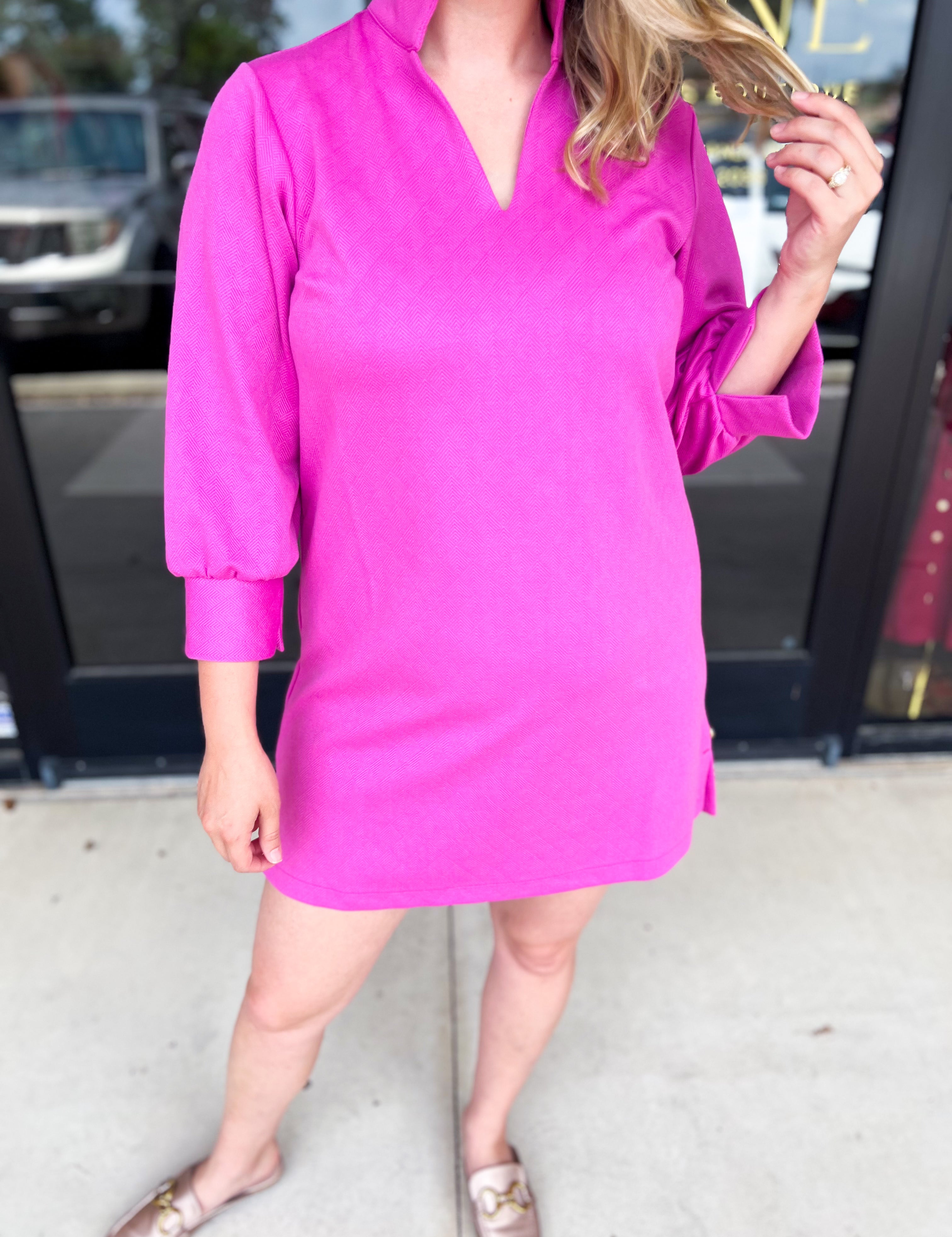 Mary Square - Hadley Mini Dress - Hot Pink-510 Mini-MARY SQUARE-July & June Women's Fashion Boutique Located in San Antonio, Texas