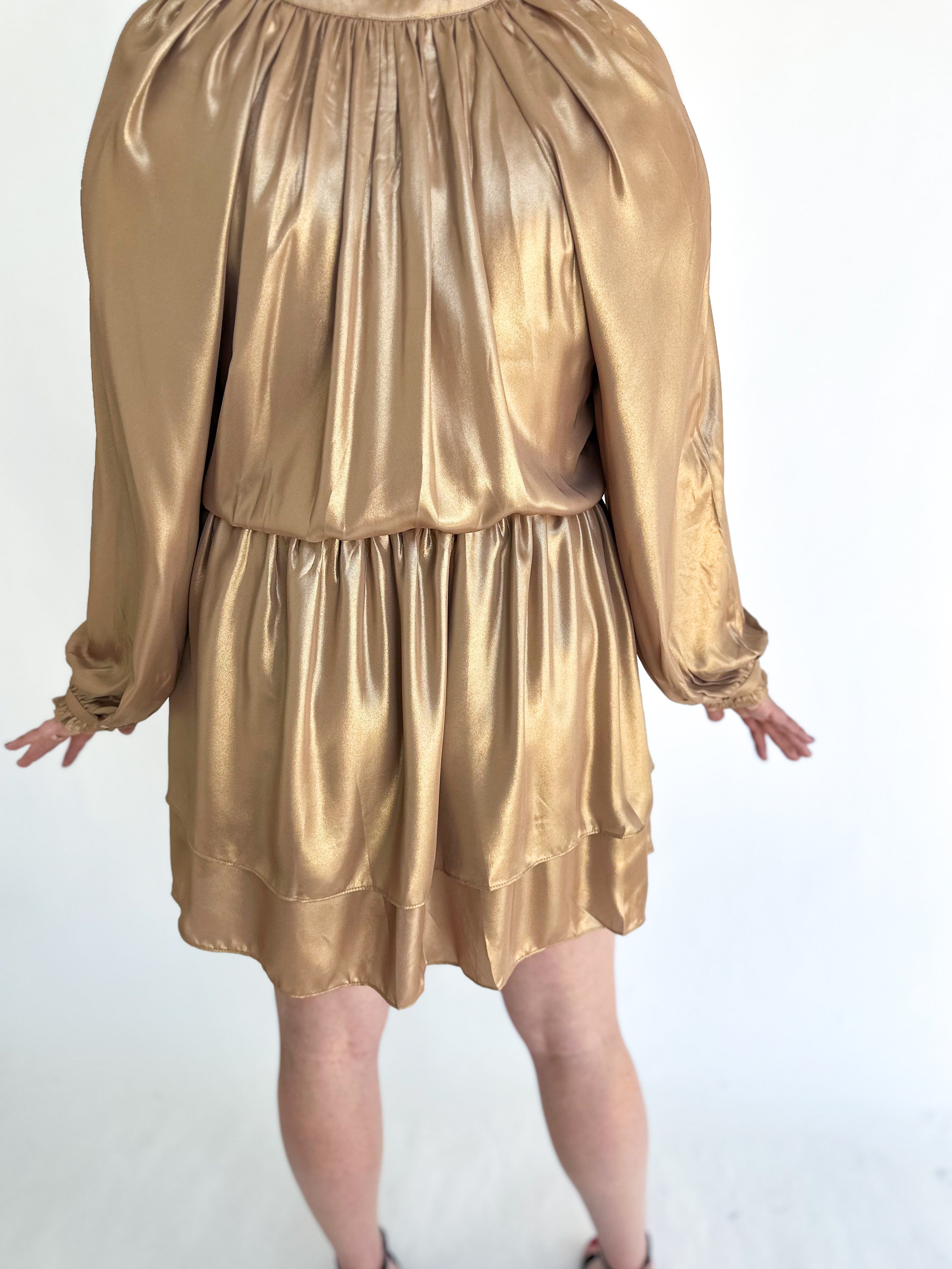All That Glitters Is Gold Mini Dress-510 Mini-CURRENT AIR CLOTHING-July & June Women's Fashion Boutique Located in San Antonio, Texas