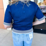 THML- Floral & Stripe Knit Top-230 Sweaters/Cardis-THML-July & June Women's Fashion Boutique Located in San Antonio, Texas