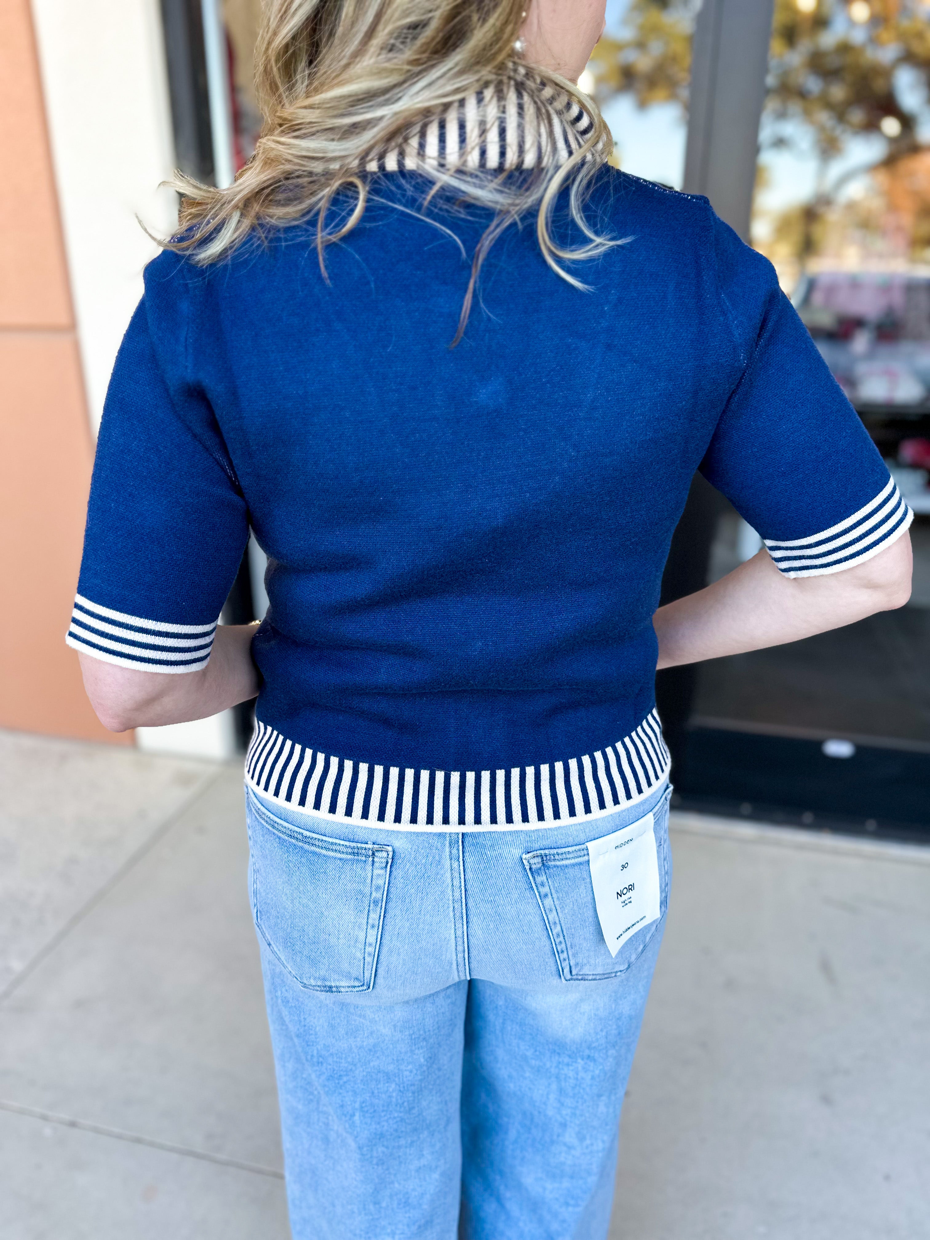 THML- Floral & Stripe Knit Top-230 Sweaters/Cardis-THML-July & June Women's Fashion Boutique Located in San Antonio, Texas