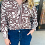 The Wrenlee Blouse - Chocolate Brown-200 Fashion Blouses-POLOGRAM-July & June Women's Fashion Boutique Located in San Antonio, Texas