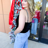 Velvet & Rhinestone Cami-200 Fashion Blouses-SKIES ARE BLUE-July & June Women's Fashion Boutique Located in San Antonio, Texas