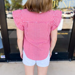Sweet As Can Be Blouse - Red-200 Fashion Blouses-OLIVACEOUS-July & June Women's Fashion Boutique Located in San Antonio, Texas