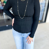 Kinsley Long Sleeve - Black-210 Casual Blouses-POLOGRAM-July & June Women's Fashion Boutique Located in San Antonio, Texas