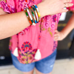 Sunshine Tienda - Watercolor Tile Bangle Set-110 Jewelry & Hair-Sunshine Tienda-July & June Women's Fashion Boutique Located in San Antonio, Texas