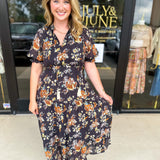THML - Elise Garden Midi Dress-500 Midi-THML-July & June Women's Fashion Boutique Located in San Antonio, Texas