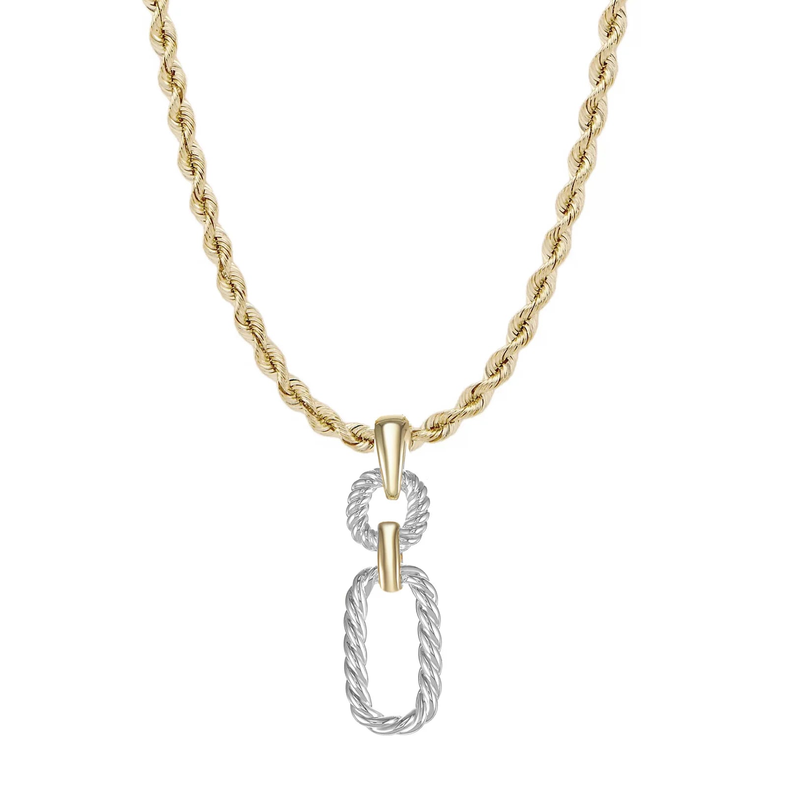 Natalie Wood - Legacy Link Pendant Necklace - Gold/Silver-110 Jewelry & Hair-Natalie Wood-July & June Women's Fashion Boutique Located in San Antonio, Texas