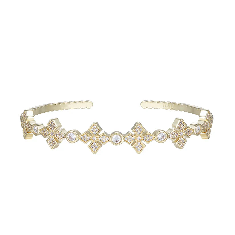 Natalie Wood - Radiant Cross Cuff Bracelet-110 Jewelry & Hair-Natalie Wood-July & June Women's Fashion Boutique Located in San Antonio, Texas