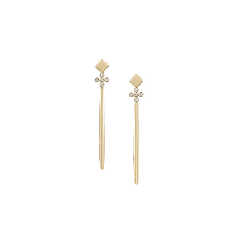 Natalie Wood - Legacy Cross Drop Earrings in Gold-110 Jewelry & Hair-Natalie Wood-July & June Women's Fashion Boutique Located in San Antonio, Texas