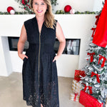 Elegant Lace Midi Dress - Black-500 Midi-FATE-July & June Women's Fashion Boutique Located in San Antonio, Texas