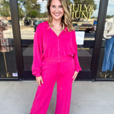 Soft Modal Lounge Pants - Fuchsia Pink-300 Athleisure/Lounge-SKIES ARE BLUE-July & June Women's Fashion Boutique Located in San Antonio, Texas