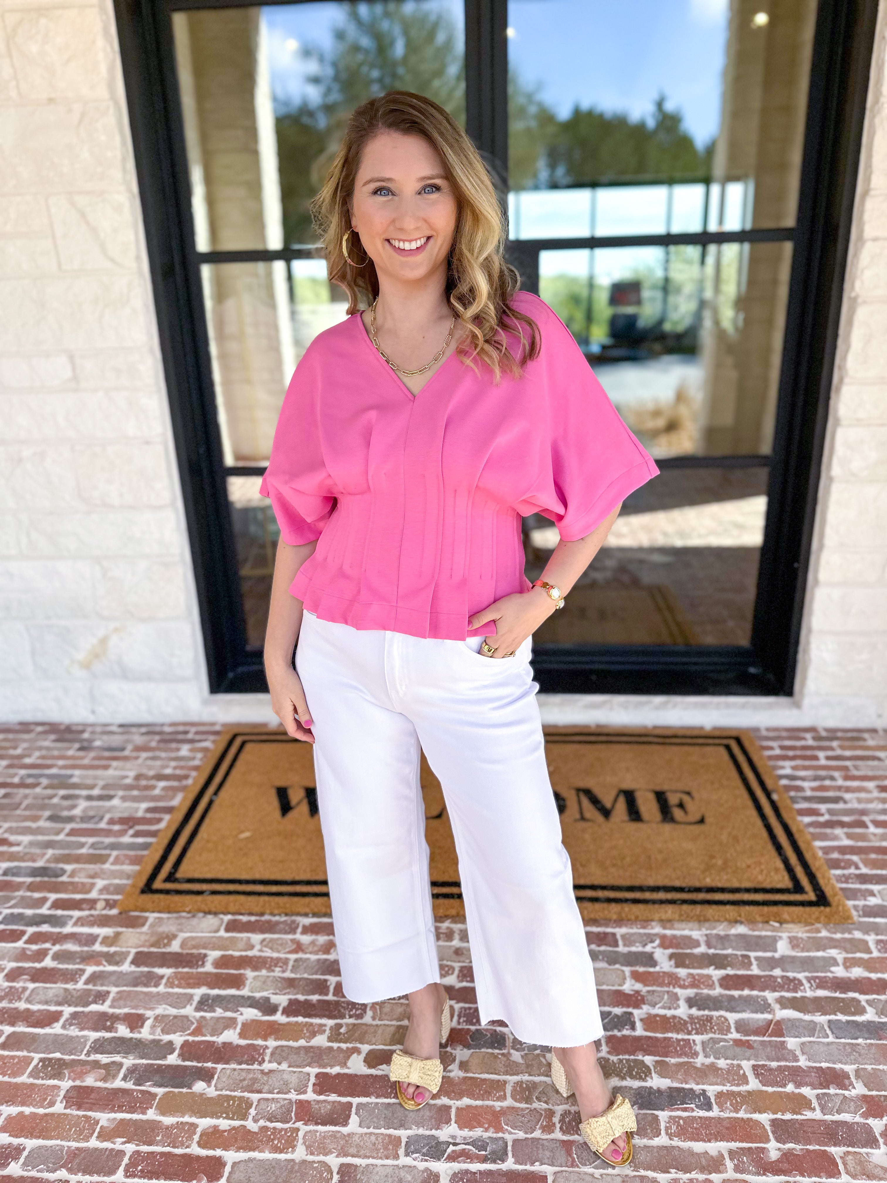Elevated Chic Top - Pink-200 Fashion Blouses-ENTRO-July & June Women's Fashion Boutique Located in San Antonio, Texas