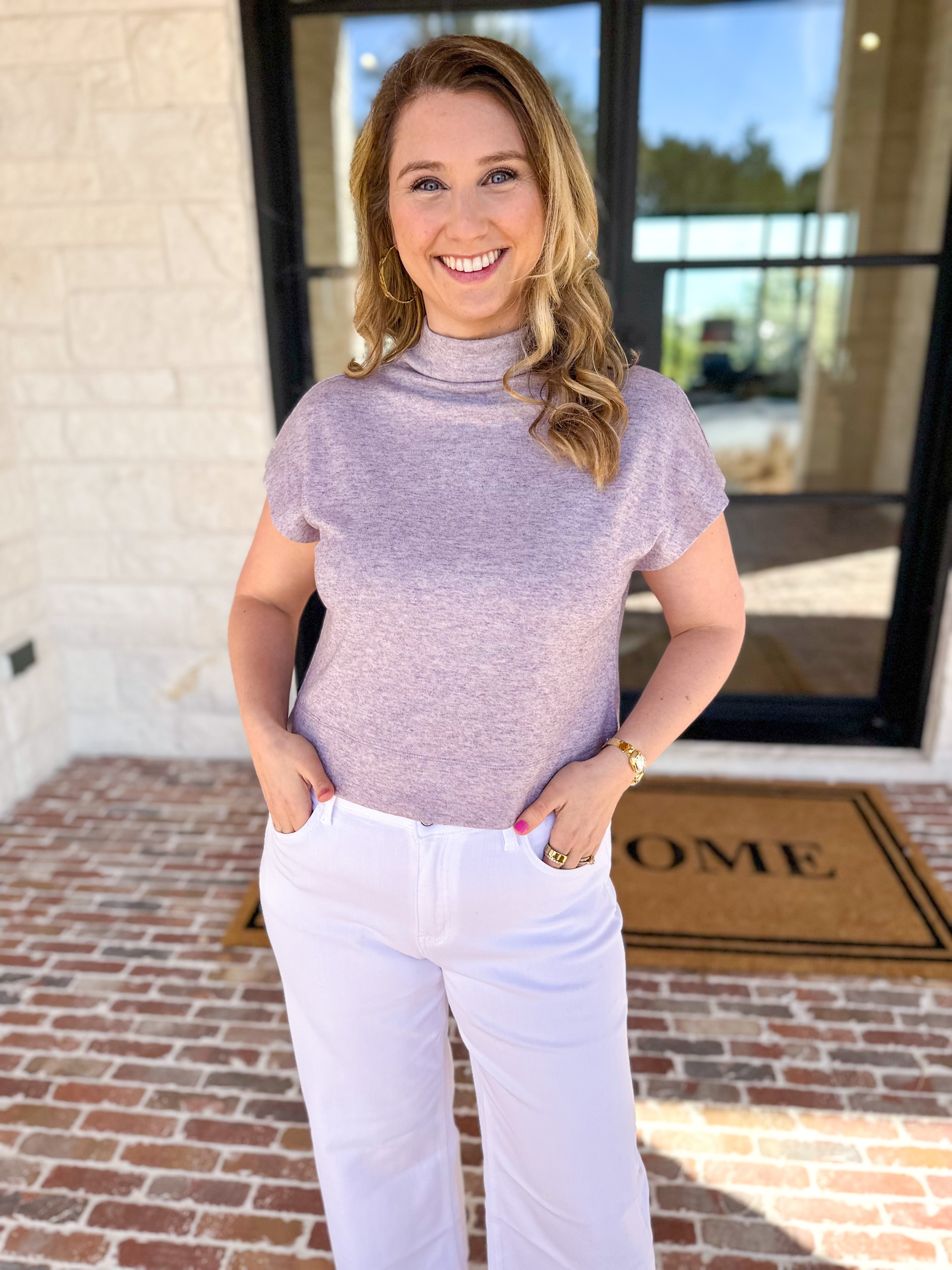 Soft Bloom Everyday Knit Top - Lavender-230 Sweaters/Cardis-ENTRO-July & June Women's Fashion Boutique Located in San Antonio, Texas