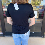 Essential V-Neck Tee - Black-210 Casual Blouses-ADRIENNE-July & June Women's Fashion Boutique Located in San Antonio, Texas
