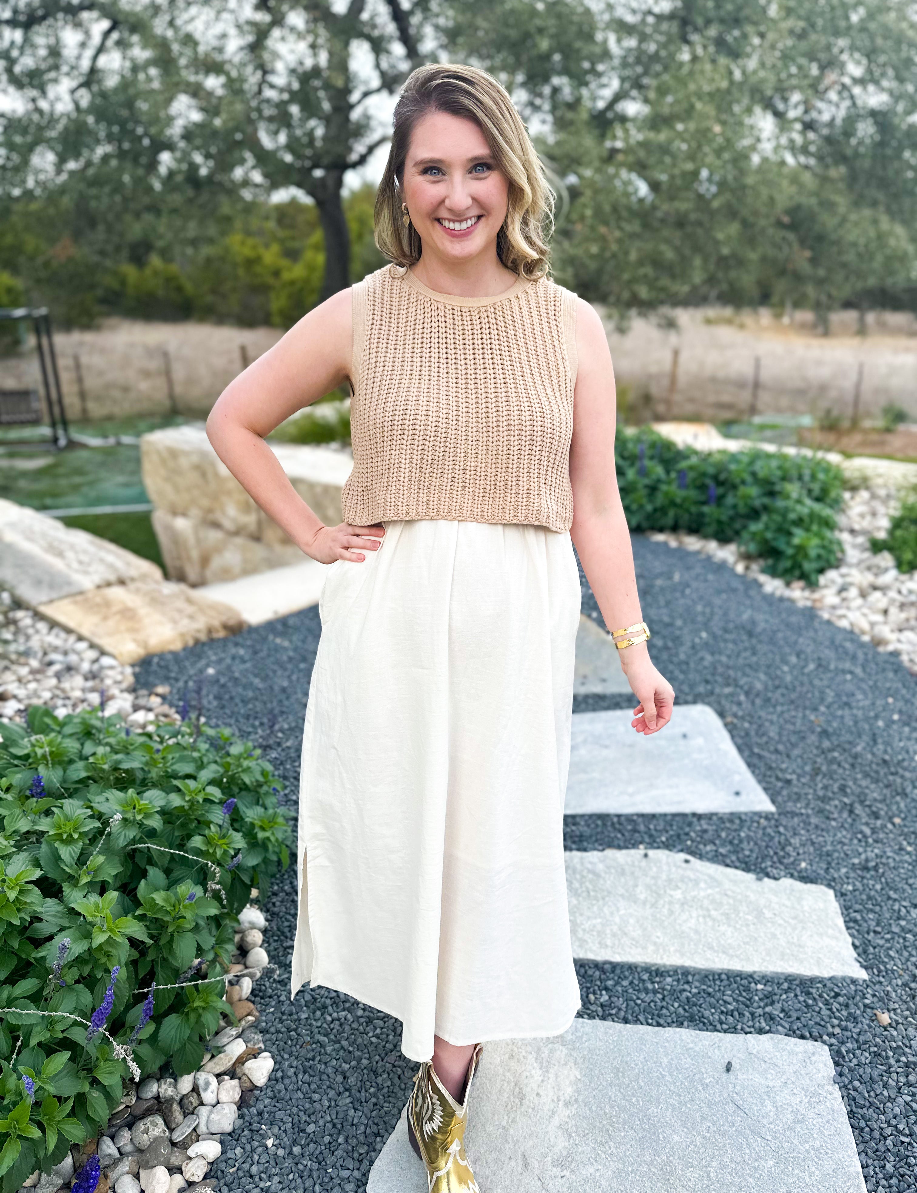 Layered Sweater Midi Dress-500 Midi-IN FEBRUARY-July & June Women's Fashion Boutique Located in San Antonio, Texas