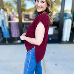 The Abigail Sweater Top - Burgundy-230 Sweaters/Cardis-ENTRO-July & June Women's Fashion Boutique Located in San Antonio, Texas
