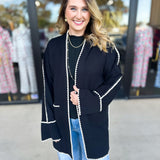 THML - Black Contrast Cardigan-230 Sweaters/Cardis-THML-July & June Women's Fashion Boutique Located in San Antonio, Texas