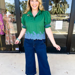 Vervet - Dark High Rise Trouser Wide Leg Jeans-400 Pants-VEVERT BY FLYING MONKEY-July & June Women's Fashion Boutique Located in San Antonio, Texas