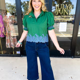 Vervet - Dark High Rise Trouser Wide Leg Jeans-400 Pants-VEVERT BY FLYING MONKEY-July & June Women's Fashion Boutique Located in San Antonio, Texas