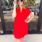 The Melinda Mini Dress - Red-510 Mini-PINCH-July & June Women's Fashion Boutique Located in San Antonio, Texas