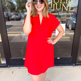 The Melinda Mini Dress - Red-510 Mini-PINCH-July & June Women's Fashion Boutique Located in San Antonio, Texas
