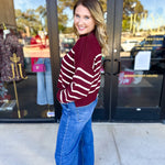 Pink Friday Doorbuster - Mock Neck Sweater Top - Burgundy - IN STORE-PINK FRIDAY DOORBUSTERS-BLU PEPPER-July & June Women's Fashion Boutique Located in San Antonio, Texas
