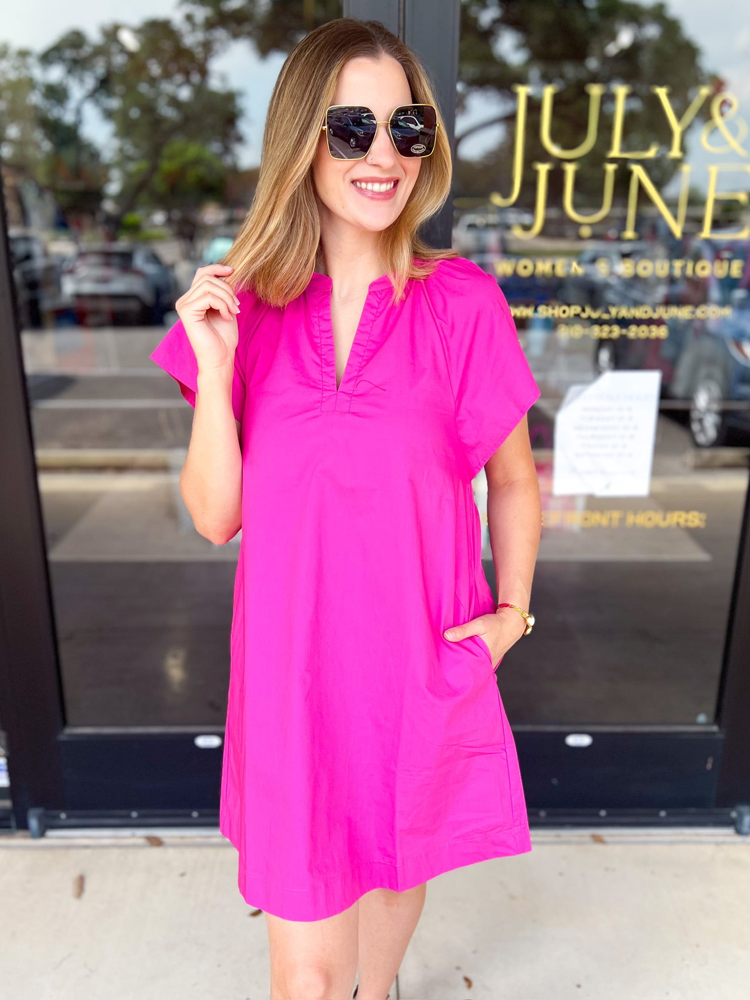 The Melinda Mini Dress - Pink-510 Mini-PINCH-July & June Women's Fashion Boutique Located in San Antonio, Texas