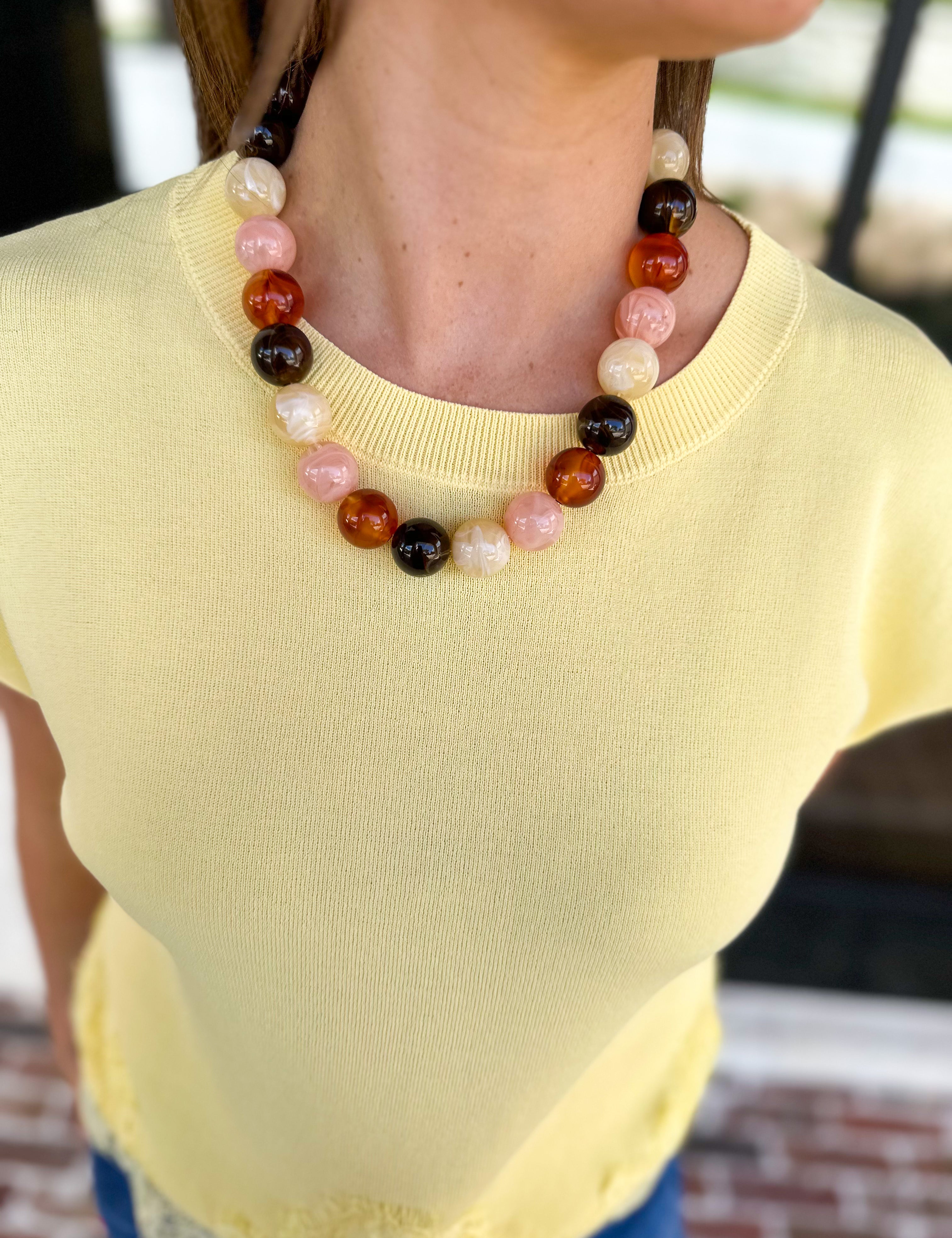 The Cece Beaded Necklace - Neutral Multi-110 Jewelry & Hair-Gemelli-July & June Women's Fashion Boutique Located in San Antonio, Texas