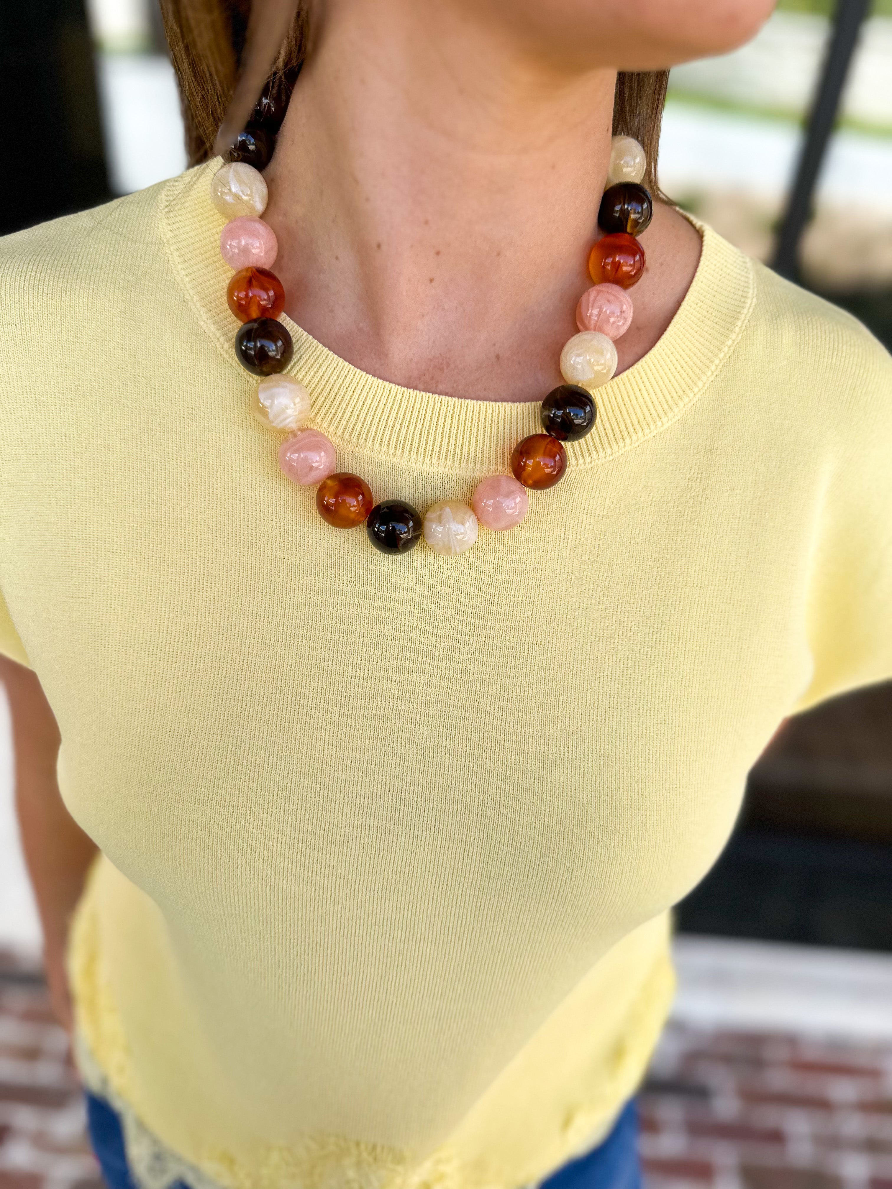 The Cece Beaded Necklace - Neutral Multi-110 Jewelry & Hair-Gemelli-July & June Women's Fashion Boutique Located in San Antonio, Texas