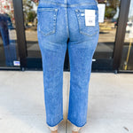 Vervet - High Rise Raw Hem Ankle Straight Jeans-400 Pants-VEVERT BY FLYING MONKEY-July & June Women's Fashion Boutique Located in San Antonio, Texas