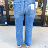 Vervet - High Rise Raw Hem Ankle Straight Jeans-400 Pants-VEVERT BY FLYING MONKEY-July & June Women's Fashion Boutique Located in San Antonio, Texas