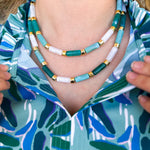 Treasure Jewels - Aqua Candy Bar Chic Necklace-110 Jewelry & Hair-Treasure Jewels-July & June Women's Fashion Boutique Located in San Antonio, Texas