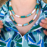 Treasure Jewels - Aqua Candy Bar Chic Necklace-110 Jewelry & Hair-Treasure Jewels-July & June Women's Fashion Boutique Located in San Antonio, Texas