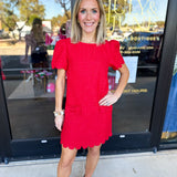 Red Tweed Mini Dress-510 Mini-FATE-July & June Women's Fashion Boutique Located in San Antonio, Texas
