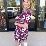 Plum Floral Mini Dress-510 Mini-ENTRO-July & June Women's Fashion Boutique Located in San Antonio, Texas
