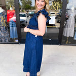 Denim Sweetheart Midi Dress-500 Midi-FATE-July & June Women's Fashion Boutique Located in San Antonio, Texas