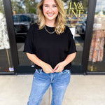 The Ella Knit Sweater Top - Black-230 Sweaters/Cardis-JODIFL-July & June Women's Fashion Boutique Located in San Antonio, Texas