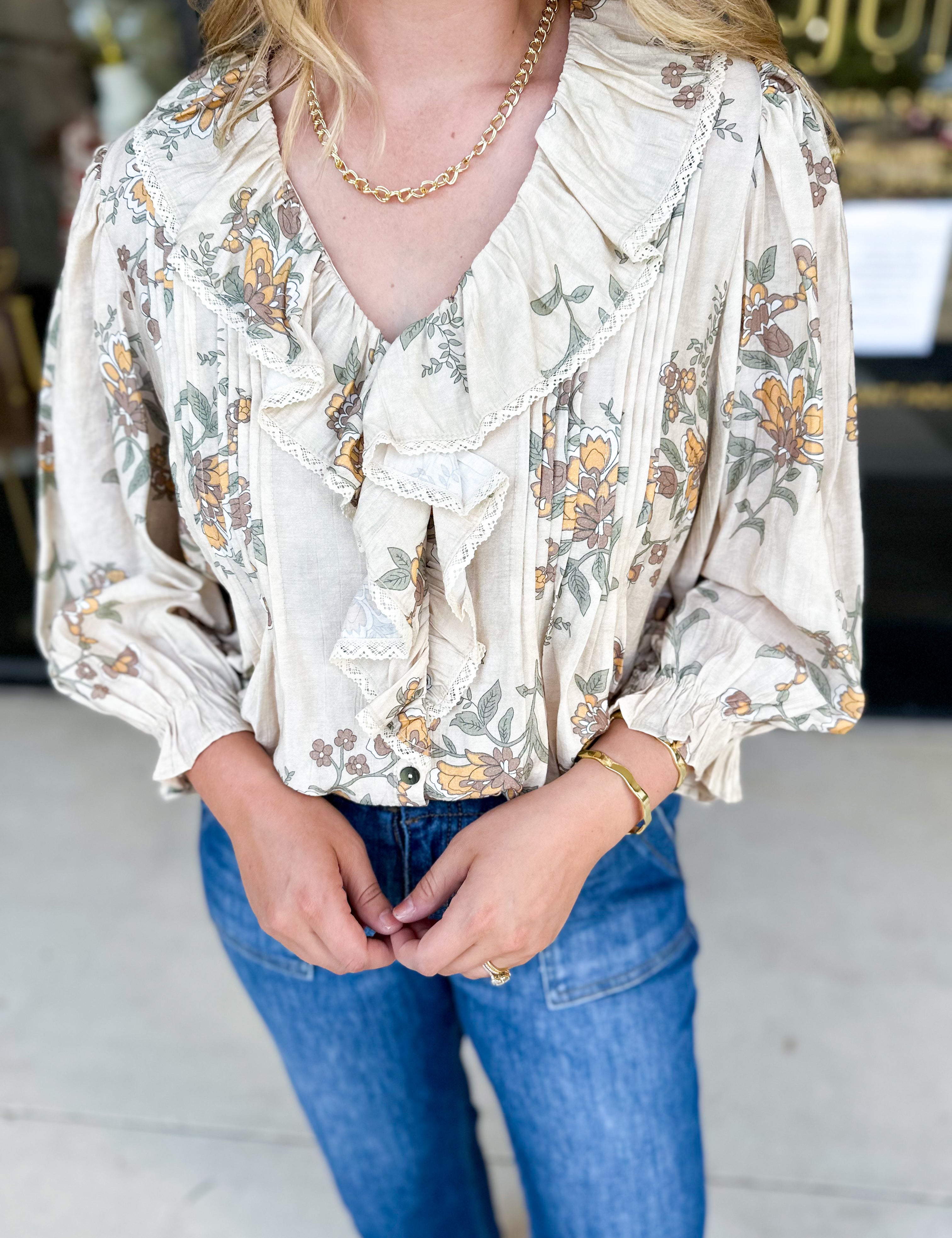 The Kirsten Blouse - Ivory-200 Fashion Blouses-ENTRO-July & June Women's Fashion Boutique Located in San Antonio, Texas