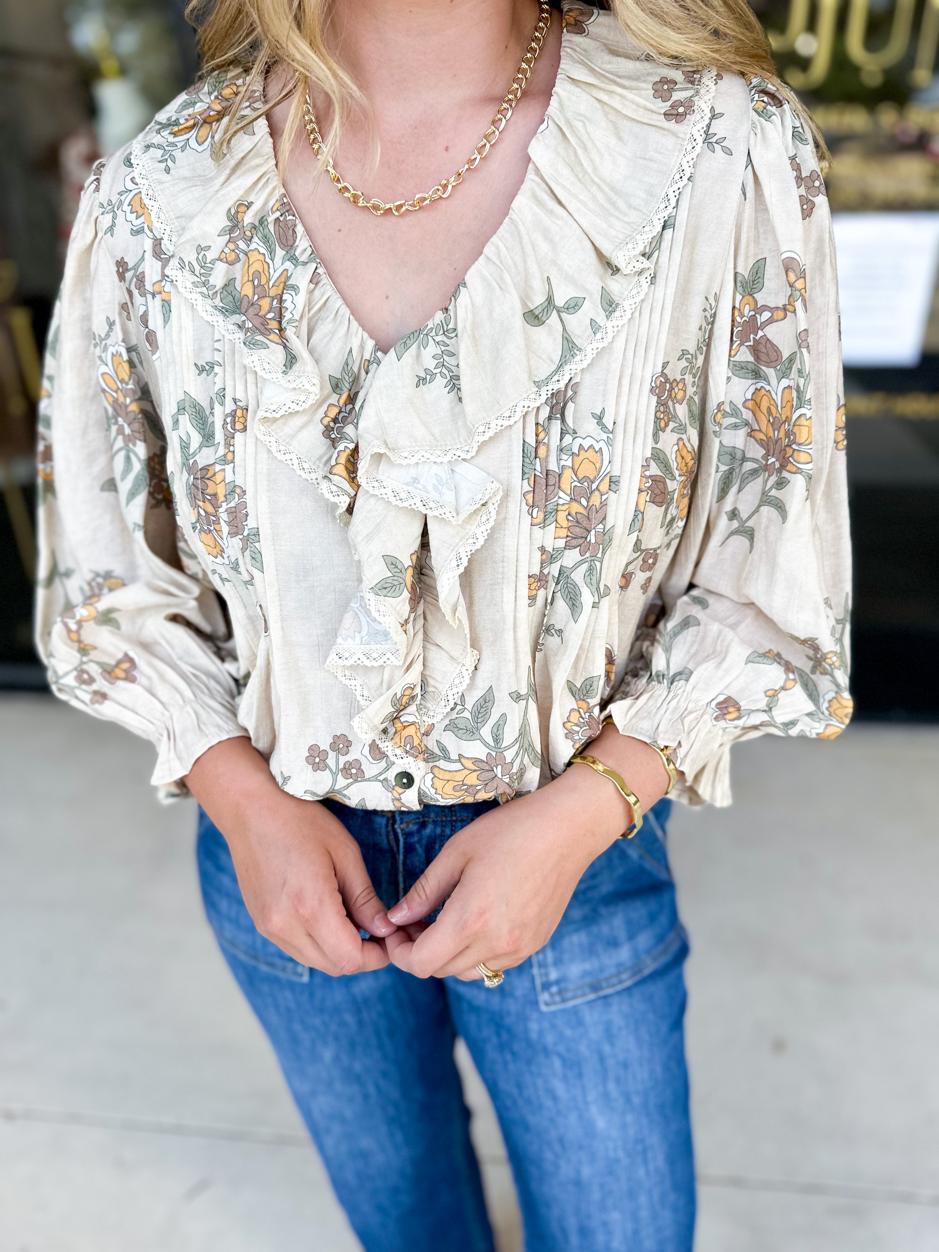 The Kirsten Blouse - Ivory-200 Fashion Blouses-ENTRO-July & June Women's Fashion Boutique Located in San Antonio, Texas