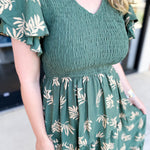 Dusty Green Embroidered Midi Dress-500 Midi-POLOGRAM-July & June Women's Fashion Boutique Located in San Antonio, Texas