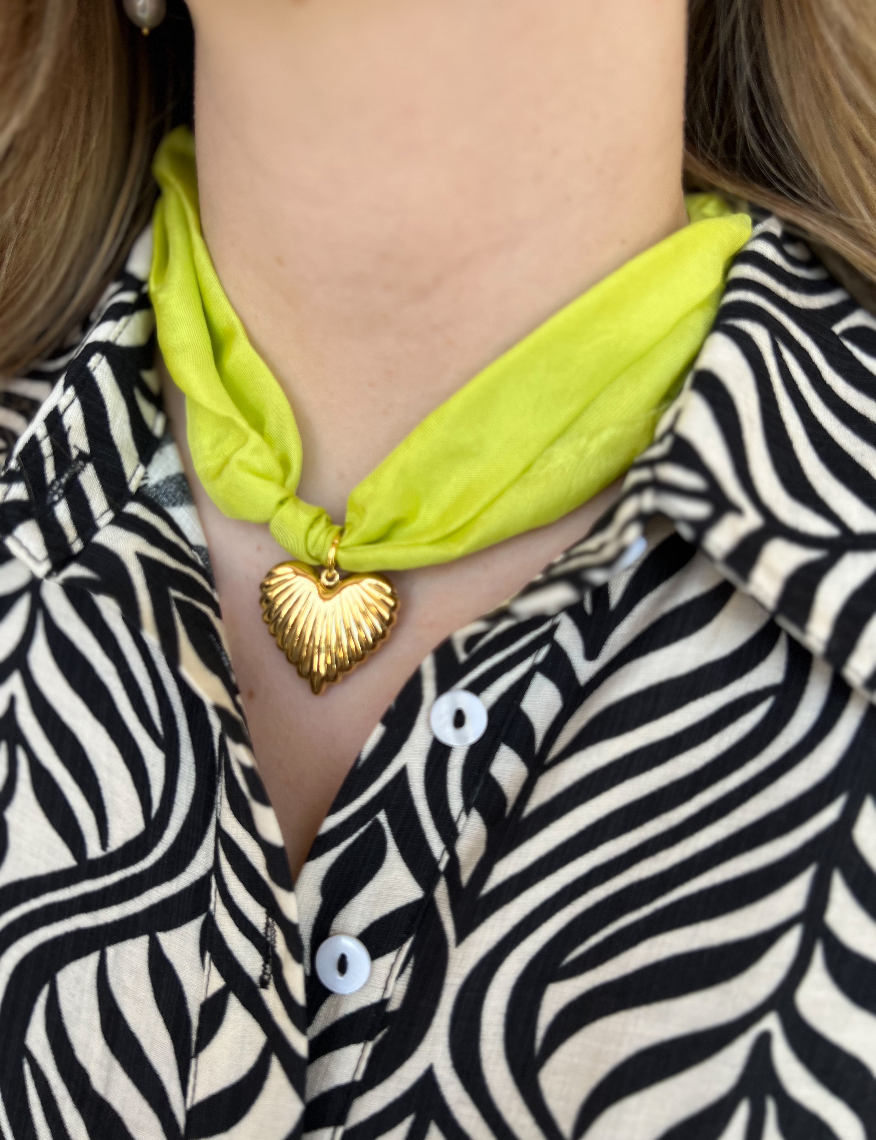 Scarf Necklace - Lime Heart-July & June Women's Boutique -July & June Women's Fashion Boutique Located in San Antonio, Texas