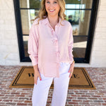Bow Detailed Blouse - Pink-200 Fashion Blouses-IN FEBRUARY-July & June Women's Fashion Boutique Located in San Antonio, Texas