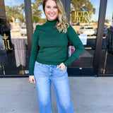 Classic Turtleneck Sweater Top - Hunter Green-230 Sweaters/Cardis-SKIES ARE BLUE-July & June Women's Fashion Boutique Located in San Antonio, Texas