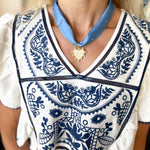 Scarf Necklace - Baby Blue & Crystal-110 Jewelry & Hair-HART DESIGNS-July & June Women's Fashion Boutique Located in San Antonio, Texas