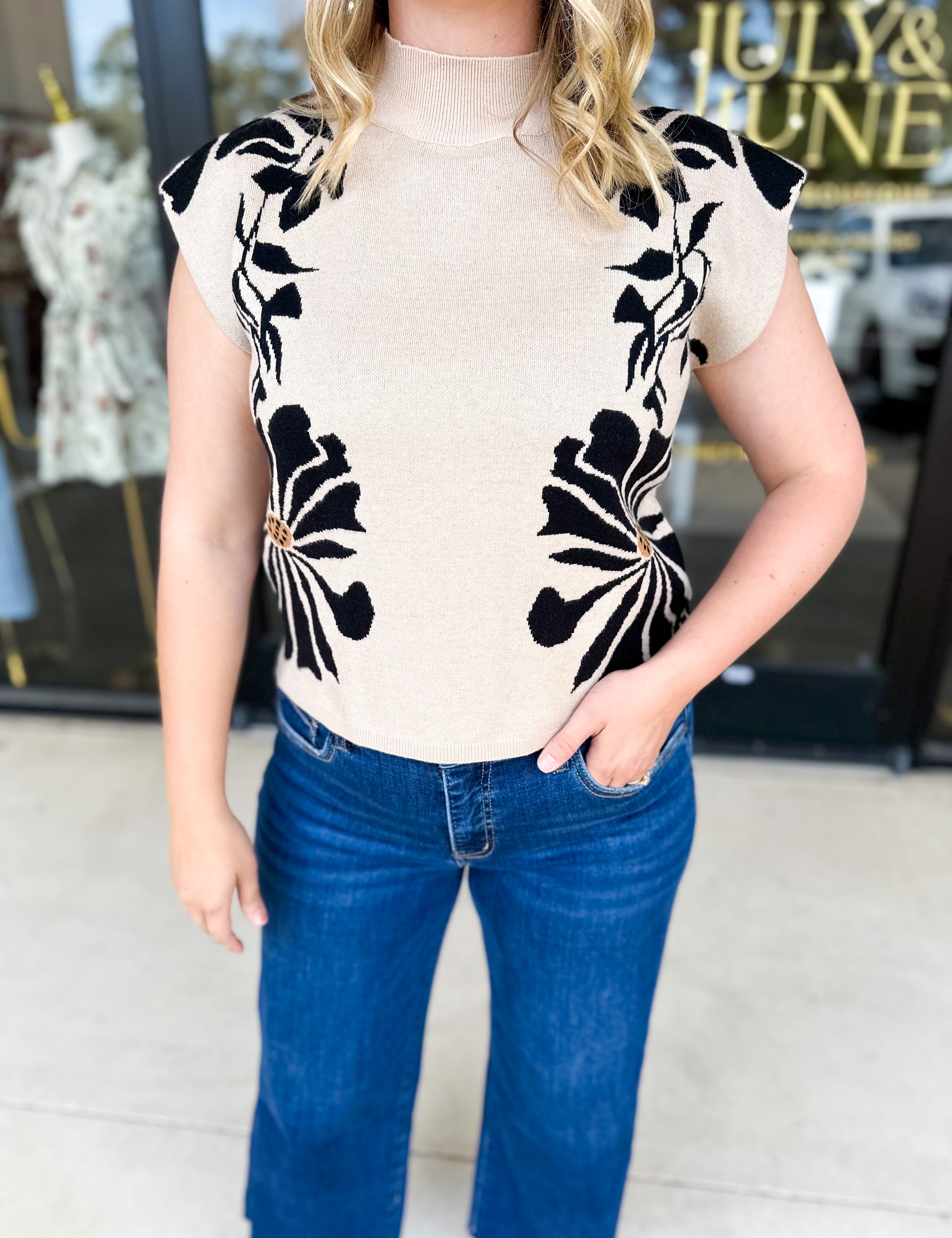 The Brea Sweater Top-230 Sweaters/Cardis-ENTRO-July & June Women's Fashion Boutique Located in San Antonio, Texas