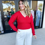 THML - Cherry Pearl Sweater Top-230 Sweaters/Cardis-THML-July & June Women's Fashion Boutique Located in San Antonio, Texas