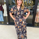 THML - Elise Garden Midi Dress-500 Midi-THML-July & June Women's Fashion Boutique Located in San Antonio, Texas