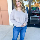 Mary Square - Hazel Long Sleeve - Sandy Mink-210 Casual Blouses-MARY SQUARE-July & June Women's Fashion Boutique Located in San Antonio, Texas